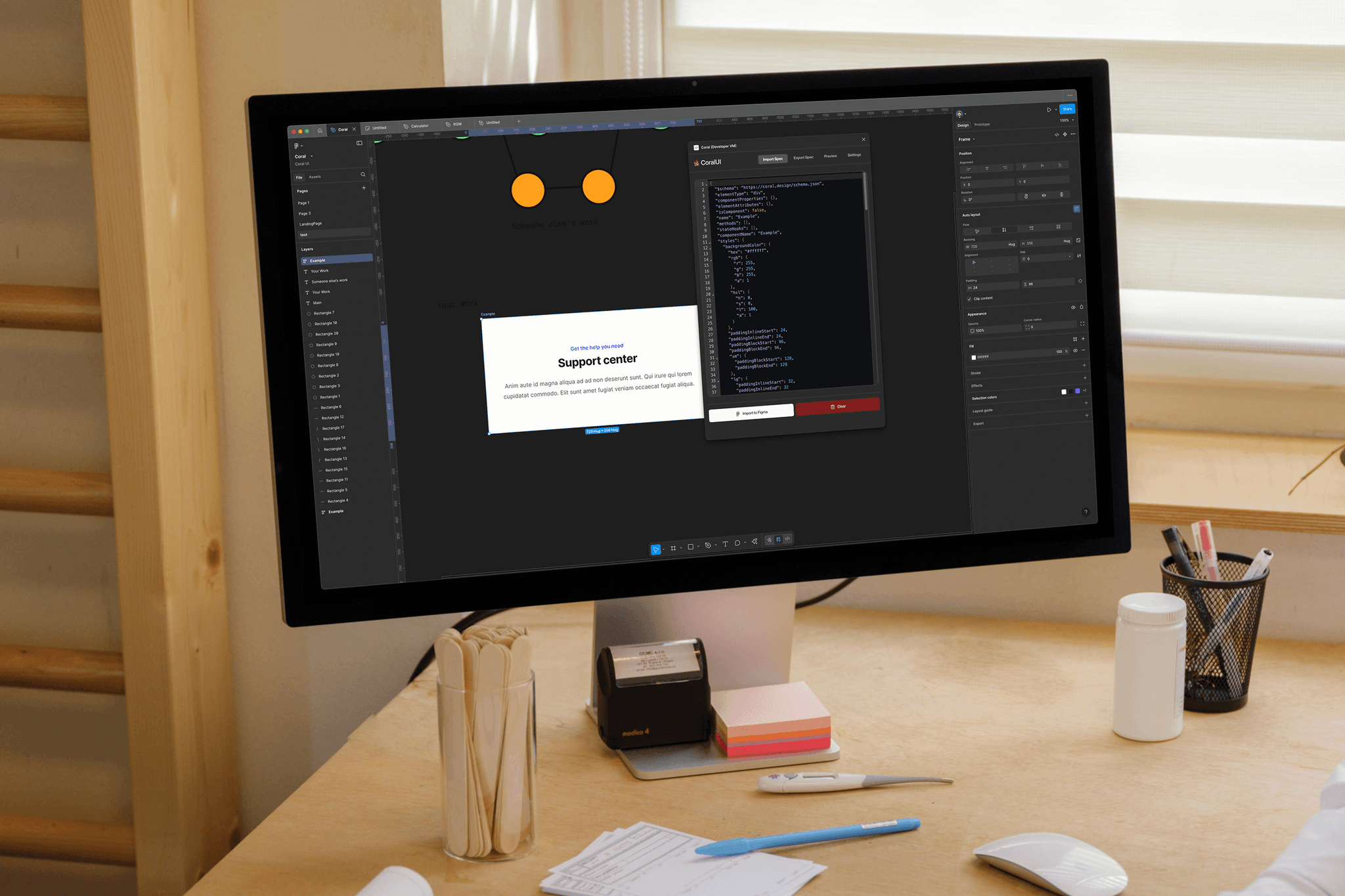 Screenshot of Coral UI Figma Plugin